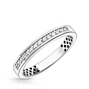 Кольцо обручальное из белого золота с бриллиантами