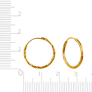 Серьги-конго из жёлтого золота