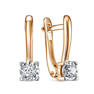 Серьги из красного золота с бриллиантами