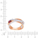 Кольцо из комбинированного золота с бриллиантами, родолитом