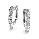 Серьги с английским замком из белого золота с бриллиантами