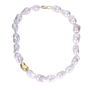 Колье из желтого золота с жемчугом