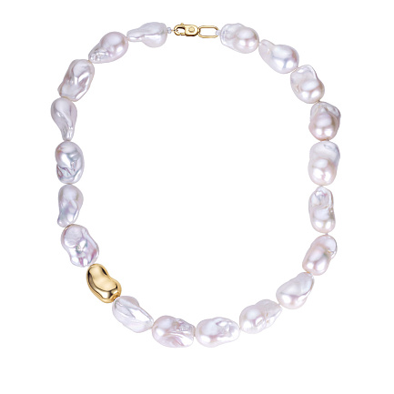 Колье из желтого золота с жемчугом