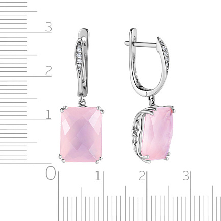 Серьги с английским замком из белого золота с бриллиантами