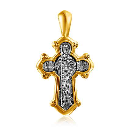 Крест из серебра с позолотой