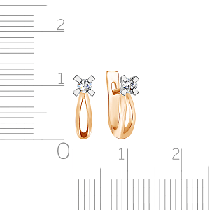 Серьги из красного золота с бриллиантами