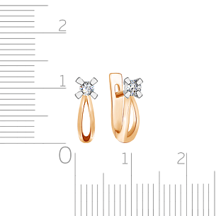 Серьги из красного золота с бриллиантом