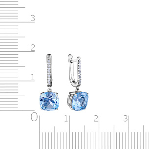 Серьги с английским замком из белого золота с бриллиантом