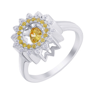 Кольцо из серебра с фианитом