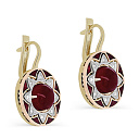 Серьги с английским замком из желтого золота с бриллиантами