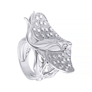 Кольцо из серебра с фианитом