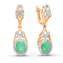 Серьги из комбинированного золота с бриллиантами