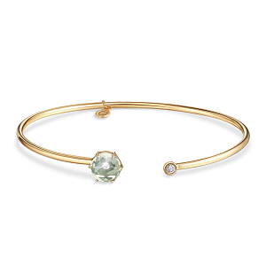 Браслет жесткий из желтого золота с бриллиантами