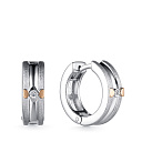 Серьги с английским замком из серебра с бриллиантами