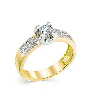 Кольцо из желтого золота с бриллиантами