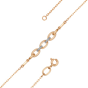 Браслет из красного золота с бриллиантами