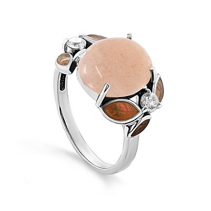 Кольцо из серебра с фианитами