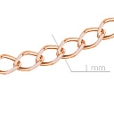 Цепь автомат из красного золота, плетение одинарный ромб