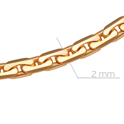 Цепь автомат из красного золота, плетение якорное