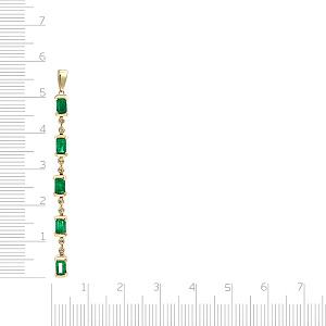 Подвеска из желтого золота с бриллиантами, изумрудами