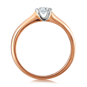 Кольцо из красного золота с бриллиантом