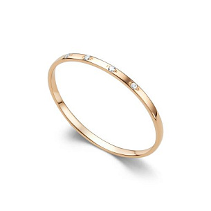 Кольцо из красного золота с бриллиантом