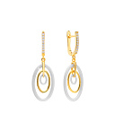 Серьги с английским замком из серебра с позолотой