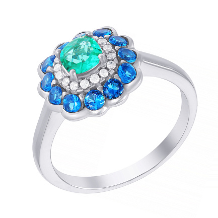 Кольцо из серебра с фианитом