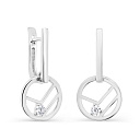 Серьги с английским замком из серебра с фианитом