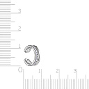 Серьга одиночная из серебра с фианитами