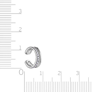 Серьга одиночная из серебра с фианитами