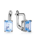 Серьги с английским замком из серебра с топазом