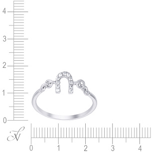 Кольцо из серебра с фианитом