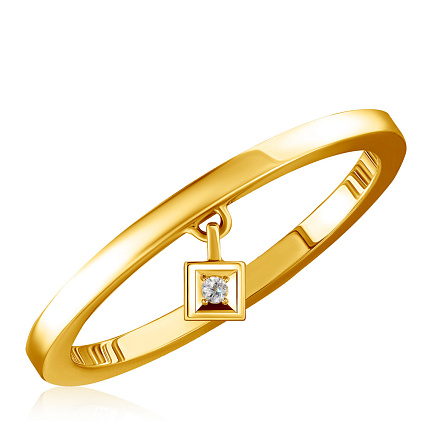 Кольцо из желтого золота с бриллиантом