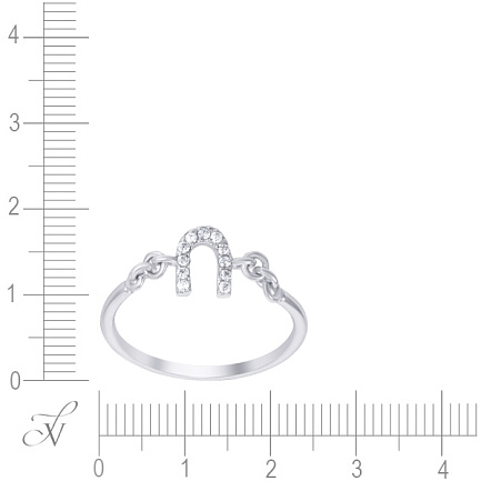 Кольцо из серебра с фианитом