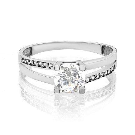 Кольцо из серебра с фианитами