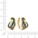 Серьги из желтого золота с бриллиантами, цаворитами