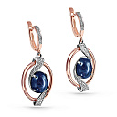 Серьги с английским замком из красного золота с бриллиантами