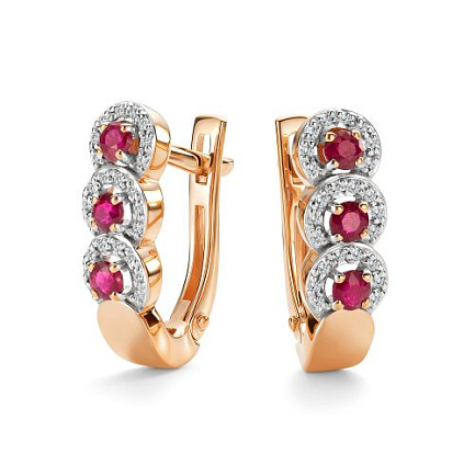 Серьги с английским замком из  золота
