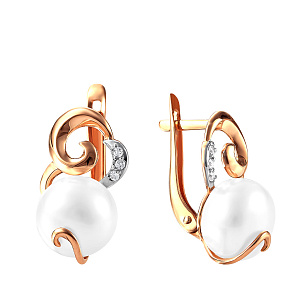 Серьги с английским замком из красного золота