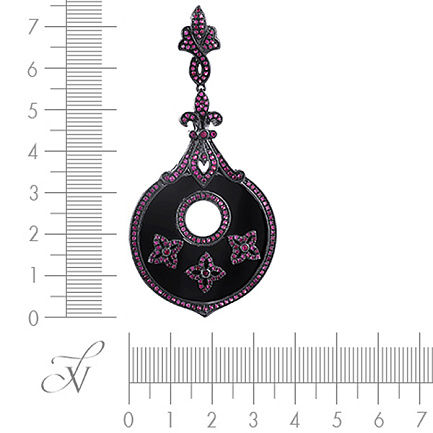 Подвеска из серебра с ониксом, рубином