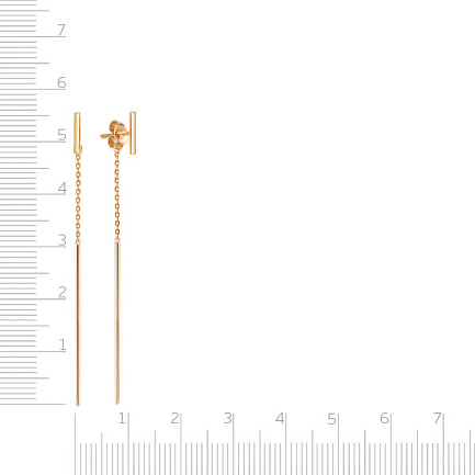Пусеты из красного золота