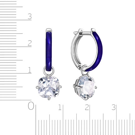 Серьги с английским замком из серебра с эмалью