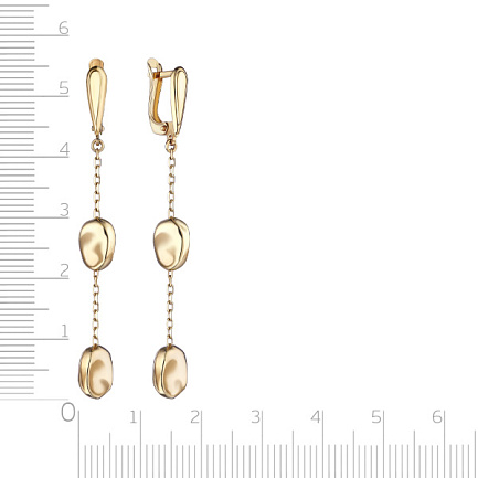 Серьги с английским замком из желтого золота