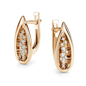 Серьги с английским замком из красного золота