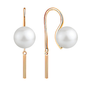 Продевки из красного золота с жемчугом