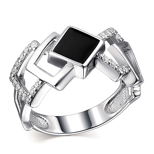 Кольцо из серебра с фианитами