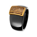 Кольцо из серебра с керамикой, фианитами