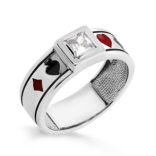 Кольцо из серебра с фианитом