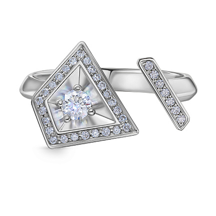 Кольцо из белого золота с бриллиантами